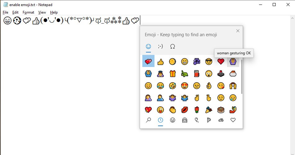 Enable Emoji in Windows 10