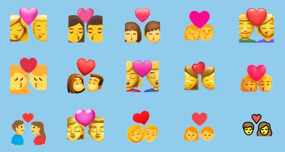 👩 ️💋👨 Kiss: Woman, Man Emoji Copy And Paste - Emoji Stock