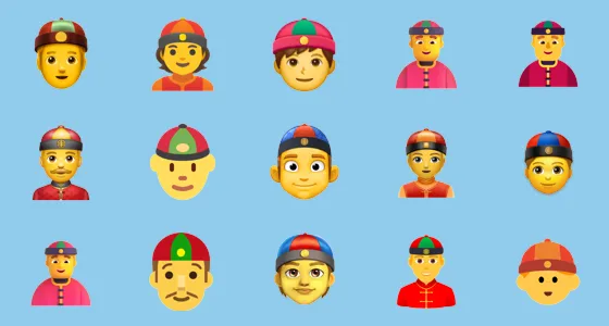 π² Man With Gua Pi Mao Emoji Copy And Paste - Emoji Stock