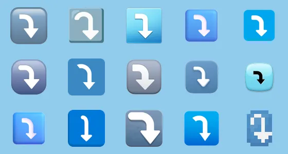 ⤵️ Arrow Pointing Rightwards Then Curving Downwards Emoji Copy And ...