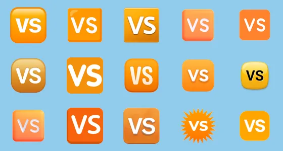 🆚 Squared Vs Emoji Copy And Paste - Emoji Stock